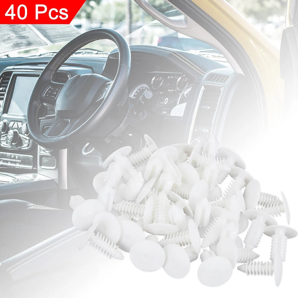 40pcs Plastic Bolt Rivets Fastener Door Trim Panel Clips for Ford 