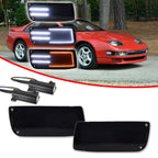 2Pcs Smoke Lens DRL Turn Signal with Amber LED Lights for Nissan 300ZX Z32
