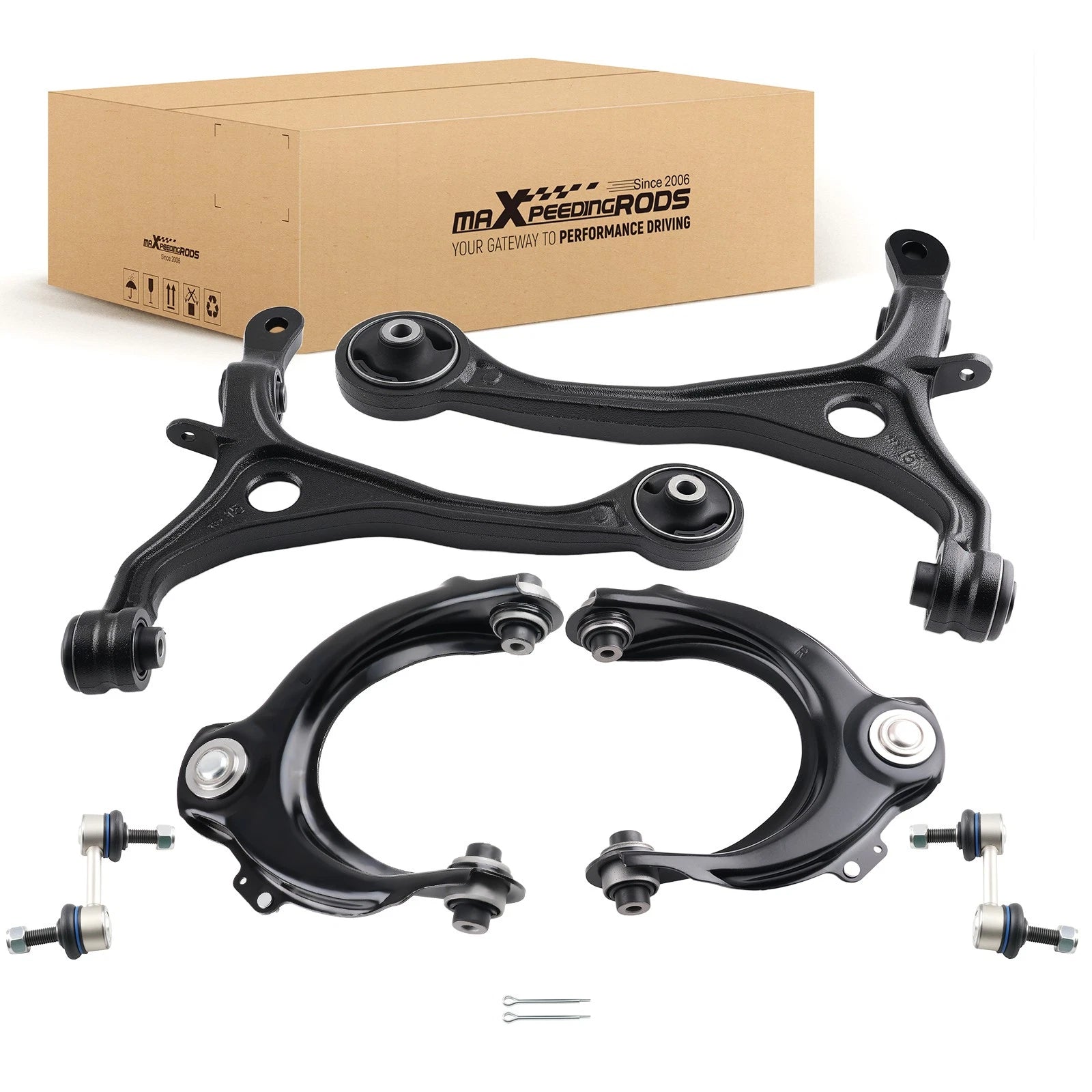 Set of 6 Front Suspension Control Arms Sway Bar Links for Honda Accord (2003–2007)