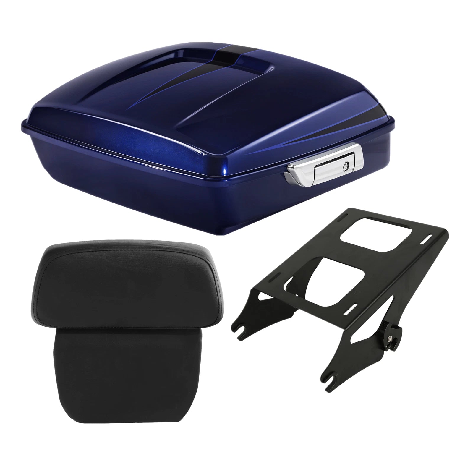 Chopped Trunk Pad Mount for Harley Touring (2014–2023) Zephyr Blue/Black