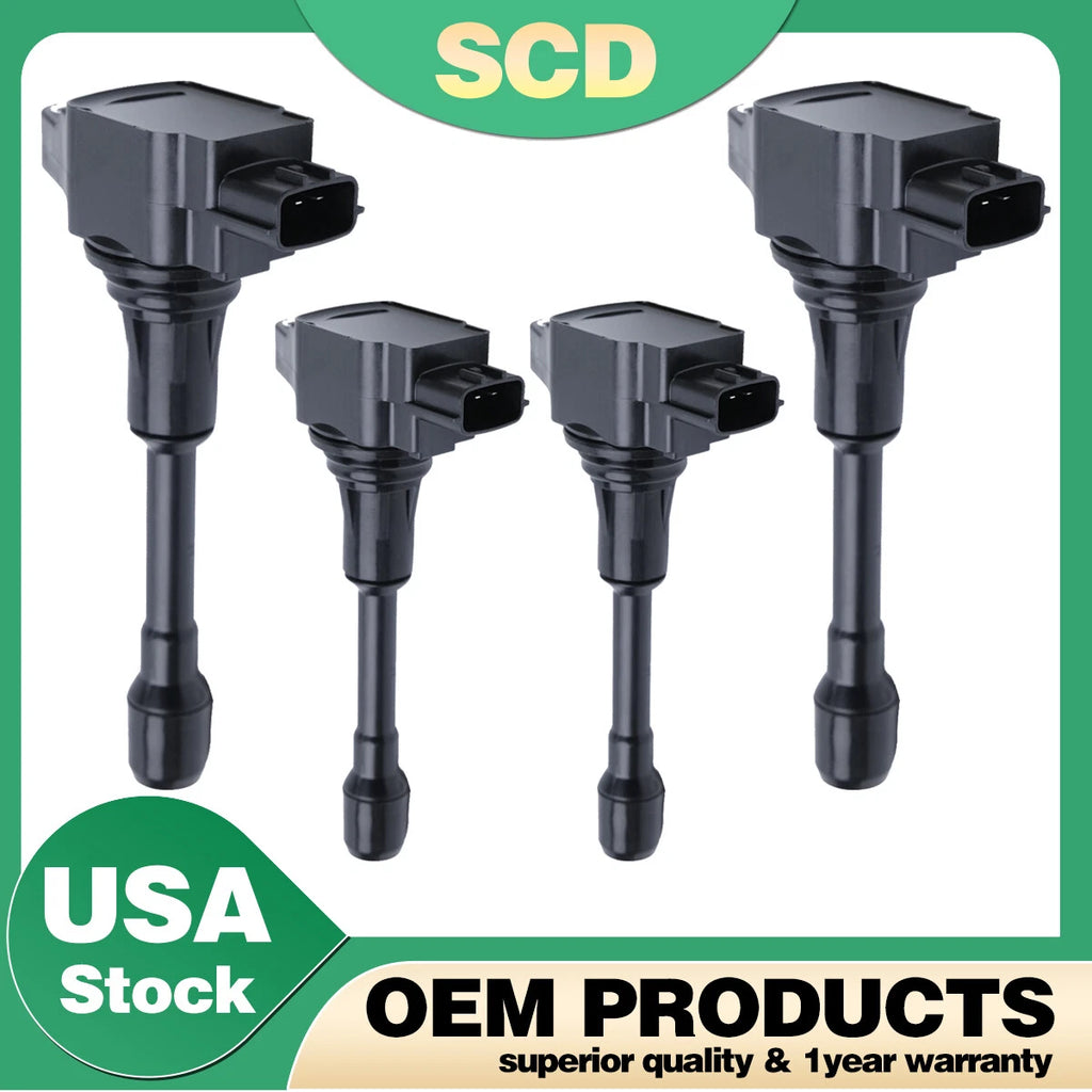 Set of 4 Ignition Coils for Nissan Rogue Altima Frontier Sentra FX50 UF549