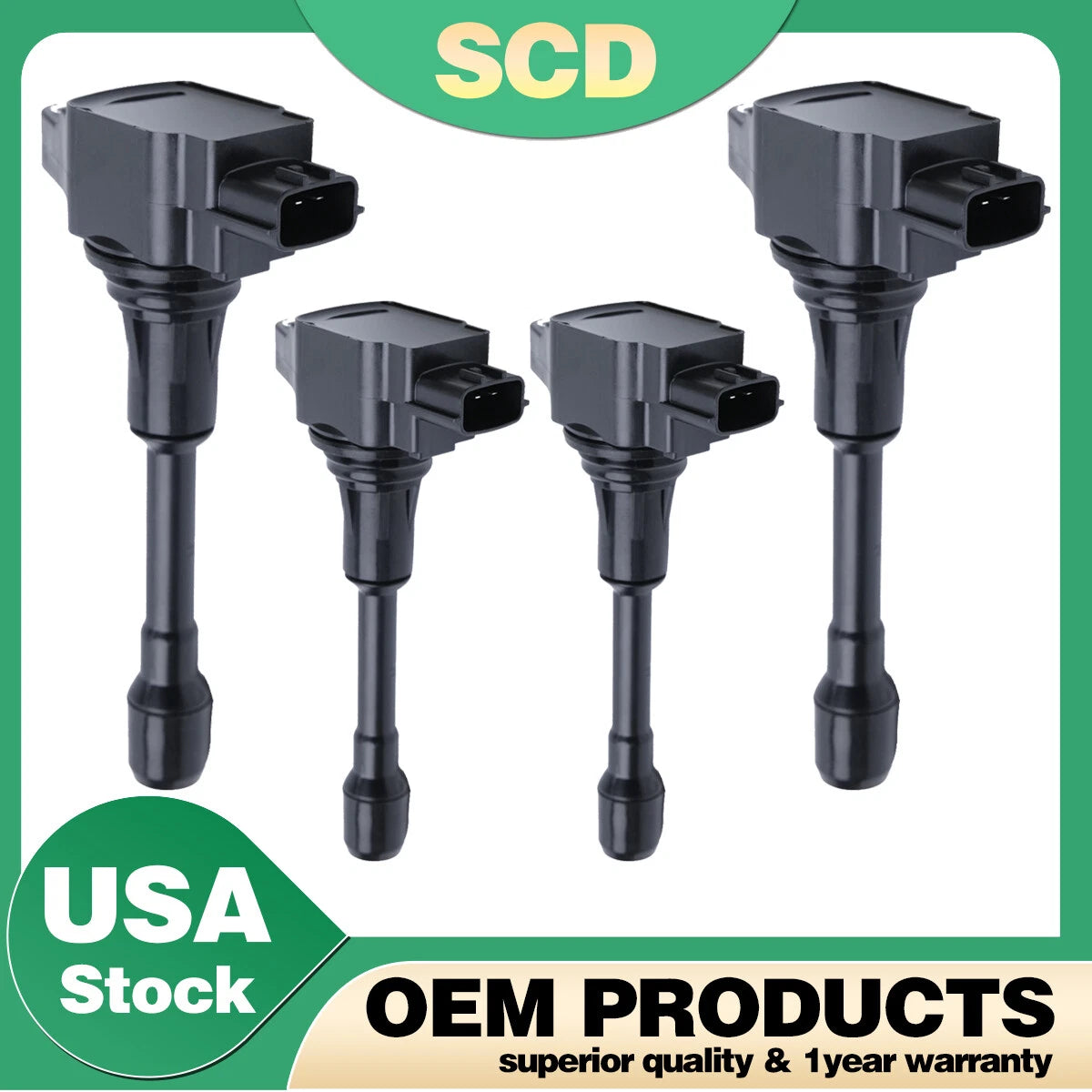 Set of 4 Ignition Coils for Nissan Rogue Altima Frontier Sentra FX50 UF549