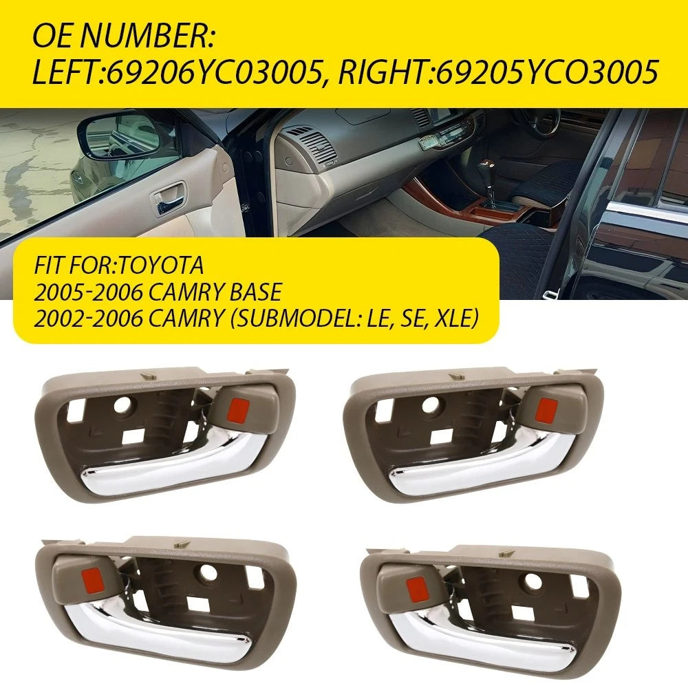 4X Interior Door Handle for Toyota Camry (2002–2006) Front + Rear LH RH Beige