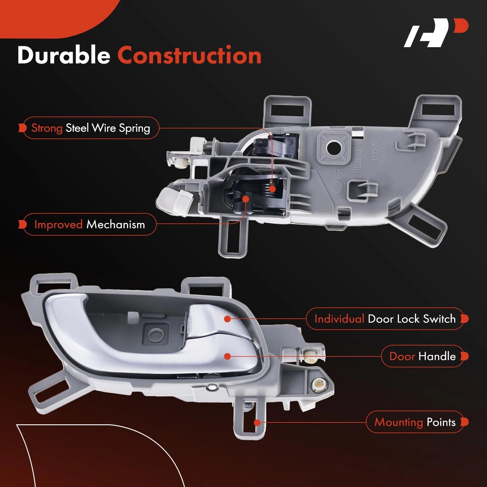 Front Right Interior Door Handle for Honda Civic (2012-2015) Sedan Coupe