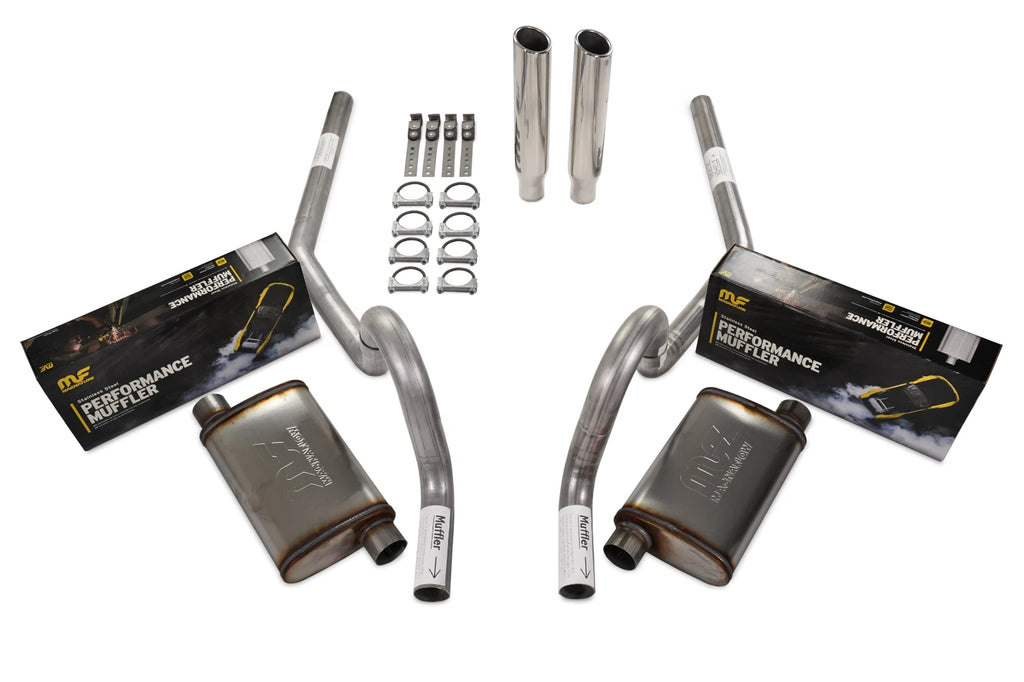 Dual Exhaust Kit for GM A Body (1964–1972) - 2.5" Stainless Rear Exit