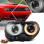 Right Side Headlight for Dodge Challenger (2015–2023) Black Housing