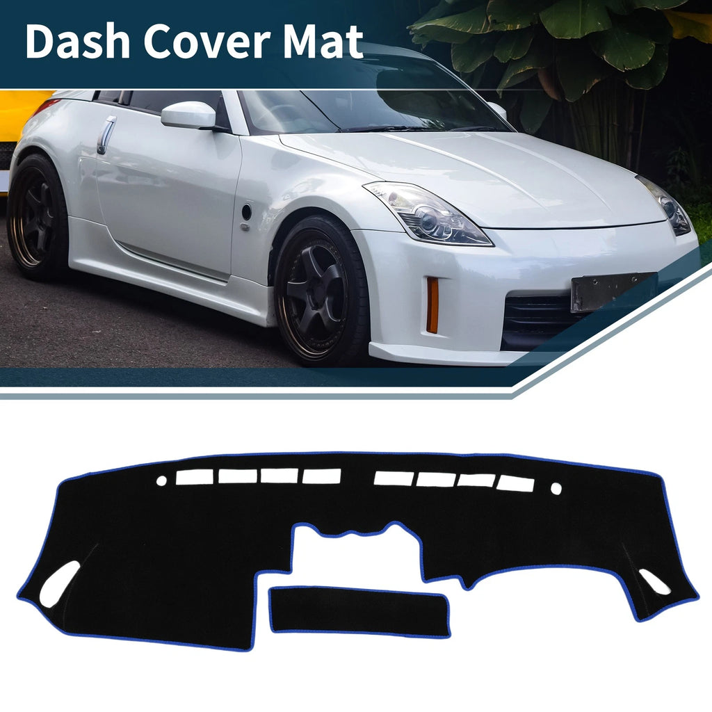 Dashboard Cover Mat for Nissan Fairlady Z33 350Z (2002–2008) Black Blue