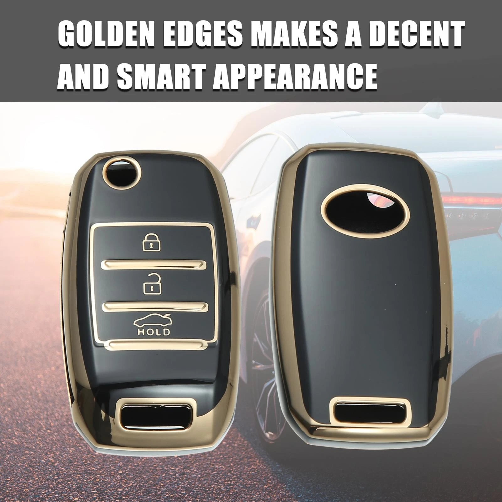 Silicone Key Fob Case Cover for KIA Sorento Carens (2013–2014) Black