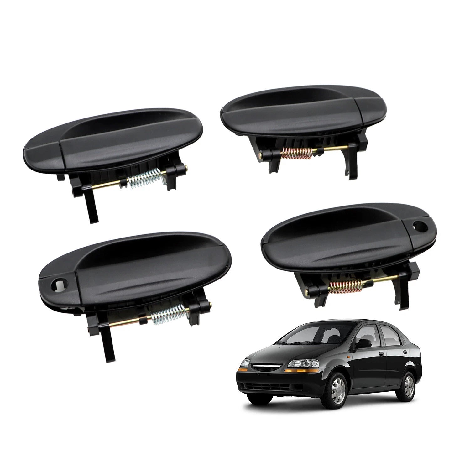 Set of 4 Door Outside Handles for Chevy Aveo (2004–2008)