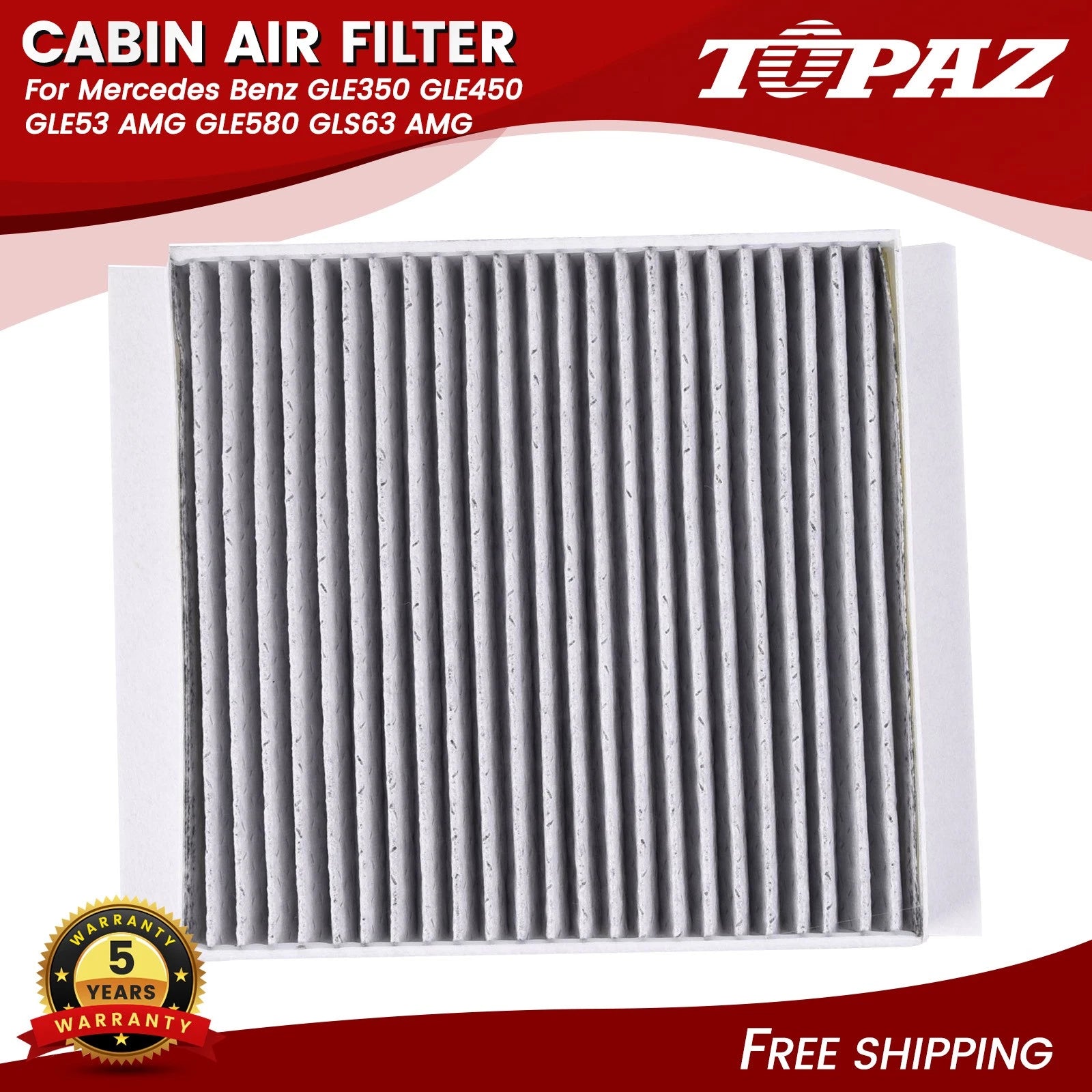 Cabin Air Filter for Mercedes Benz GLE350 GLE450 GLE53 AMG GLE580 GLS63 AMG (2016–2023)
