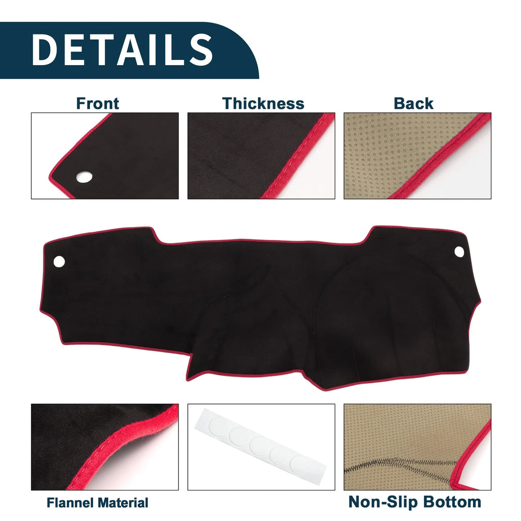 Set of 2 Dashboard Dash Cover Mats for Nissan Micra March K13 (2010–2017)