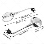 Chrome Rearview Mirror Set for Vespa Primavera 50 125 150 (2014–2022)