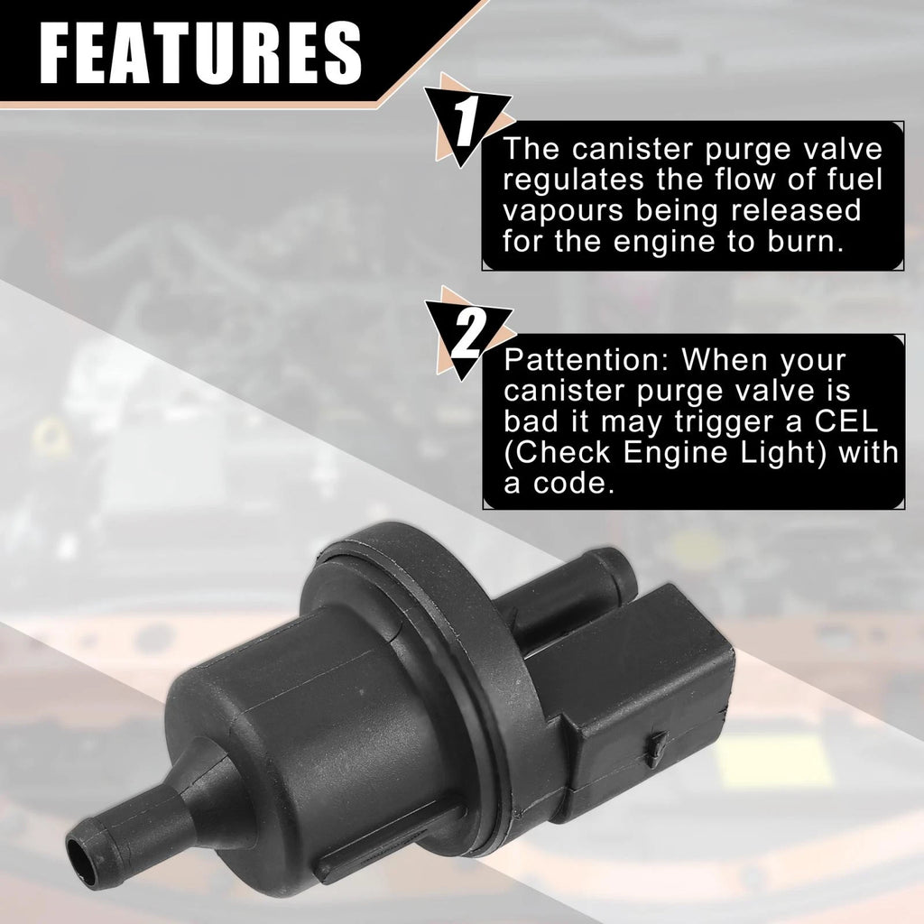 Vapor Canister Vacuum Solenoid Purge Valve for Volkswagen Audi (2006–2015) 06E906517A