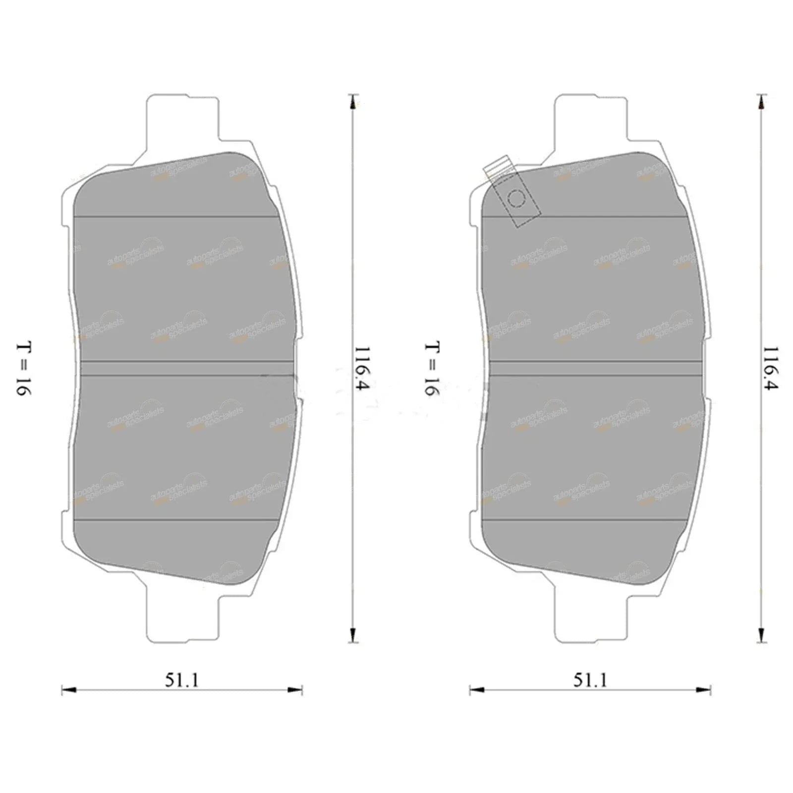 GCT Front Disc Brake Pads Set for Toyota Corolla (2001–2007)