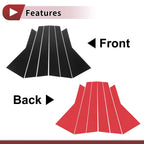 Set of 6 Door Pillar Window Trim for Audi Q7 (2016–2023) Black Carbon Fiber