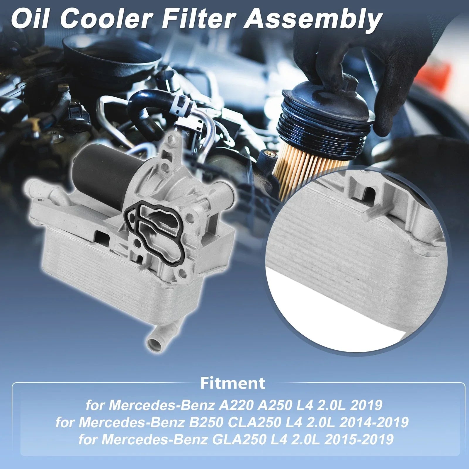 Engine Oil Filter Housing for Mercedes-Benz A220 A250 L4 2.0L (2019-2023)