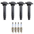 Set of 4 Ignition Coils & Spark Plugs for Dodge Caliber Compass (2007–2017)