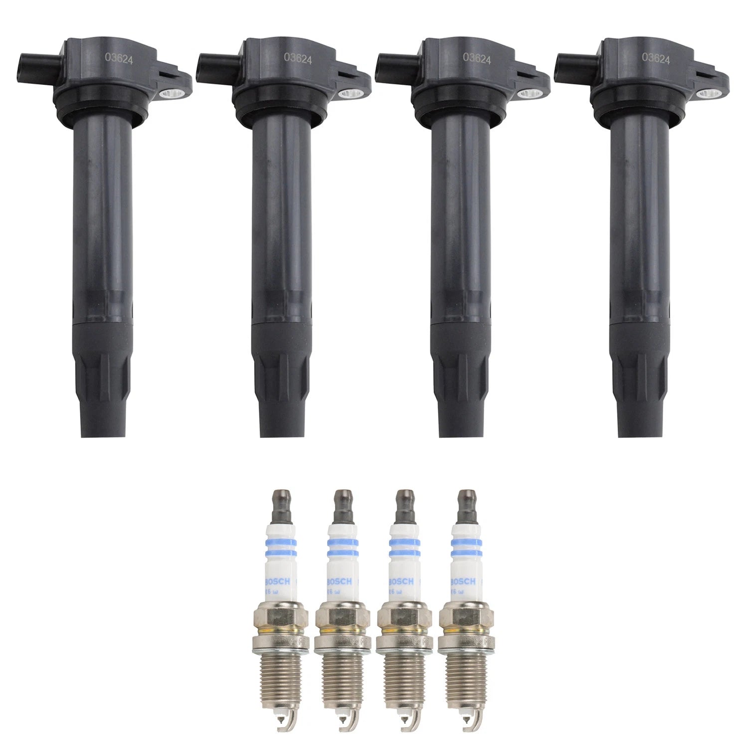 Set of 4 Ignition Coils & Spark Plugs for Dodge Caliber Compass (2007–2017)