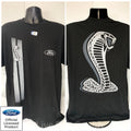 Ford Mustang Licensed T-Shirt Black with Shelby Cobra Snake Logo (2005–2026)