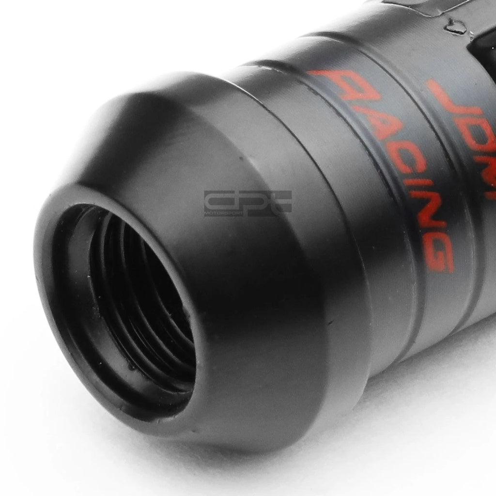 Open-End Aluminum Black Lug Nuts Set of 4 + Key + Adapter M12x1.5 (2010–2023)