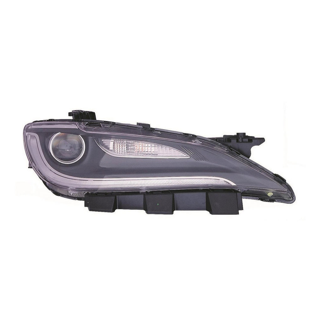 Passenger Halogen Headlight Assembly w/LED Daytime Running Lamps w/Chrome Trim