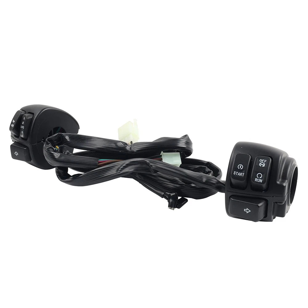 Handlebar Control Switches + Wiring Harness for Harley Softail Dyna Sportster