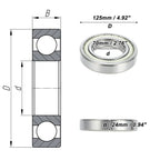 6214ZZ Deep Groove Ball Bearing for Scooter Skateboard Wheel (70x125x24mm)