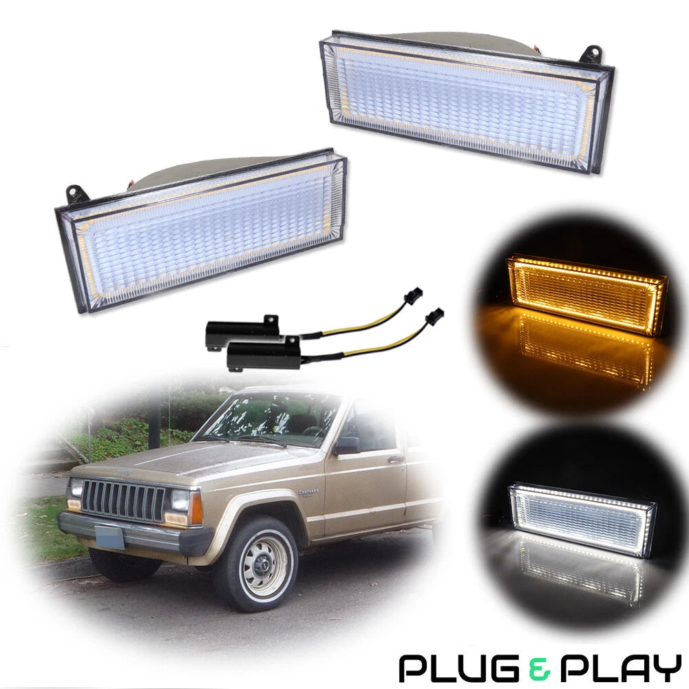 Clear LED Front Bumper Signal Light for Jeep Cherokee, Comanche (1984–1996)