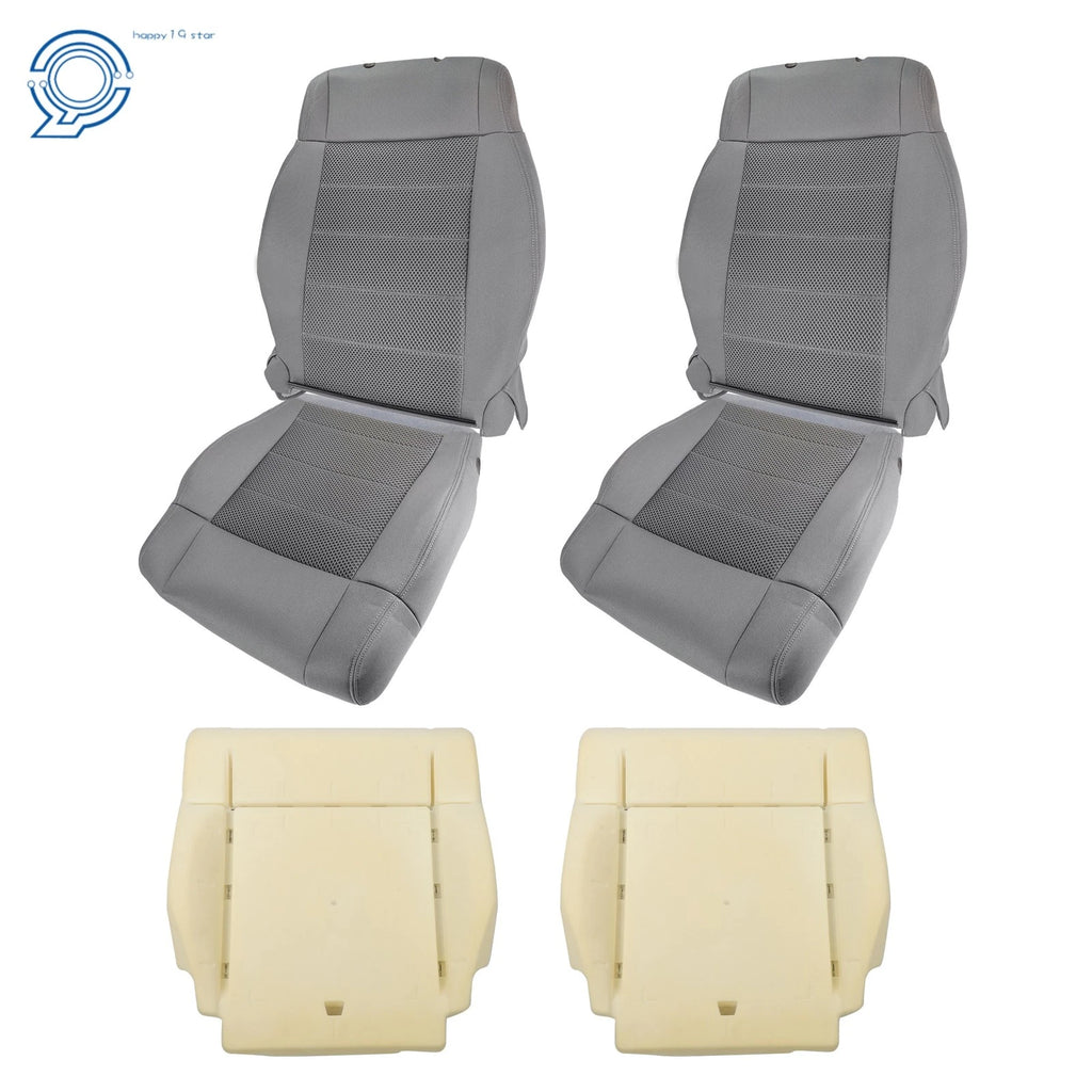 Set of 2 Cloth Seat Covers with Foam Cushion for Jeep Wrangler (2007–2012)