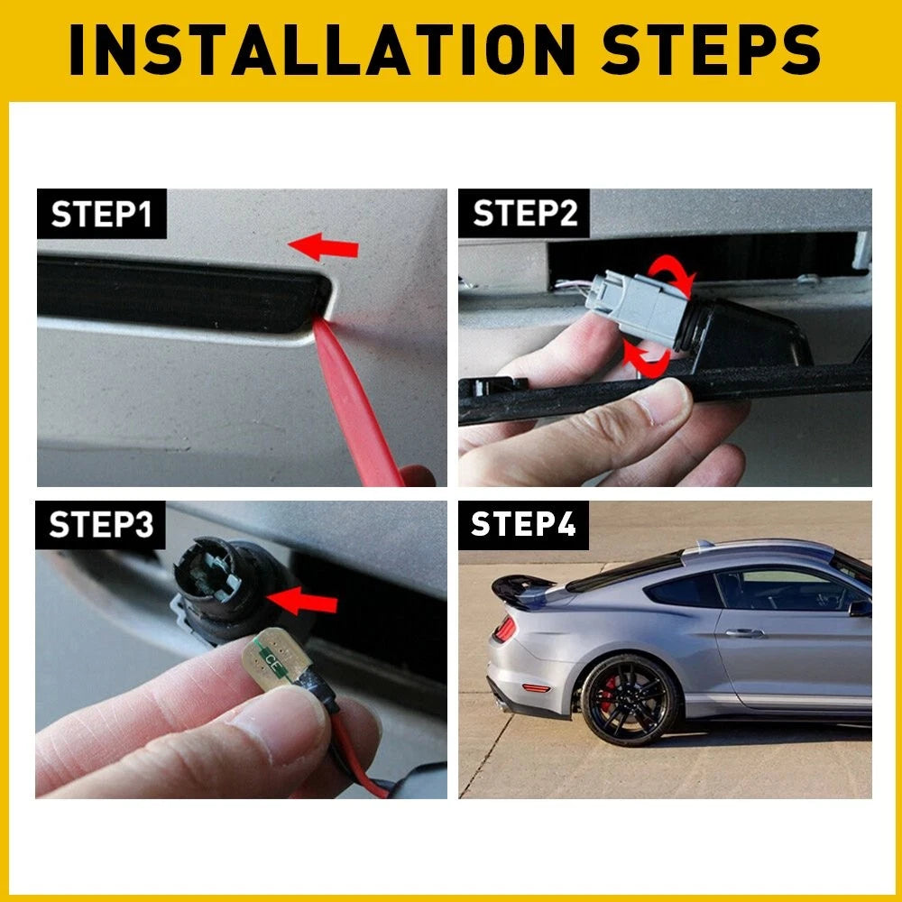 Rear Side LED Marker Lights for Ford Mustang (2015–2022) - Smoked Tint