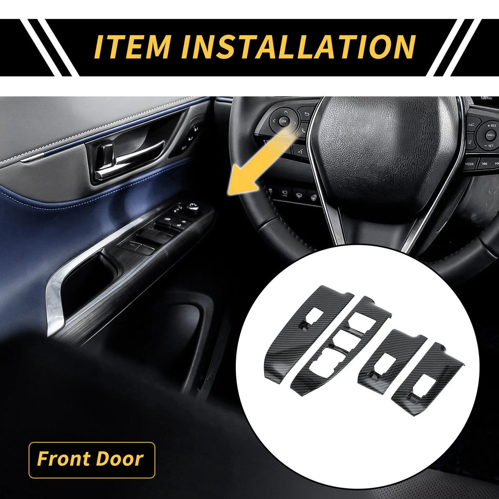 Set of 2 Carbon Fiber Pattern Front Door Window Switch Panels for Ford Maverick (2022–2024)