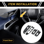 Set of 2 Carbon Fiber Pattern Front Door Window Switch Panels for Ford Maverick (2022–2024)