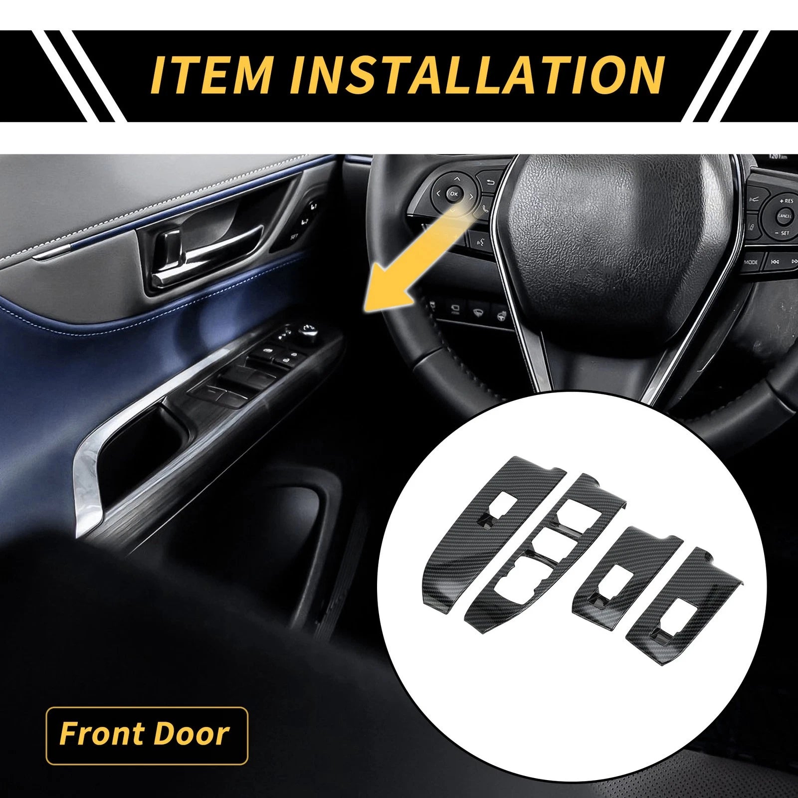 Set of 2 Carbon Fiber Pattern Front Door Window Switch Panels for Ford Maverick (2022–2024)