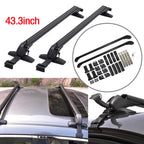 Aluminum Roof Rail Luggage Rack for Car - Black with Lock & Key