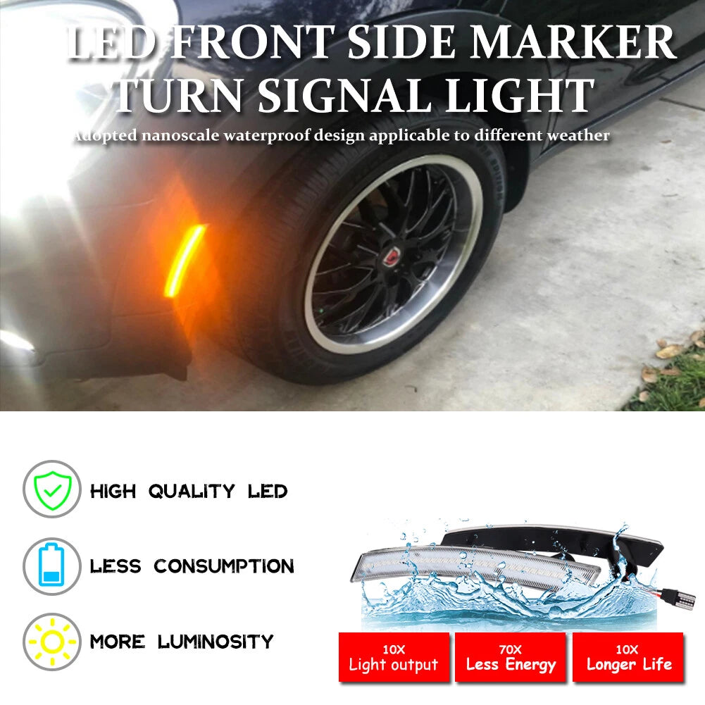 2X Clear LED Side Marker Light for Mini Cooper R50 R52 R53 (2002–2008)