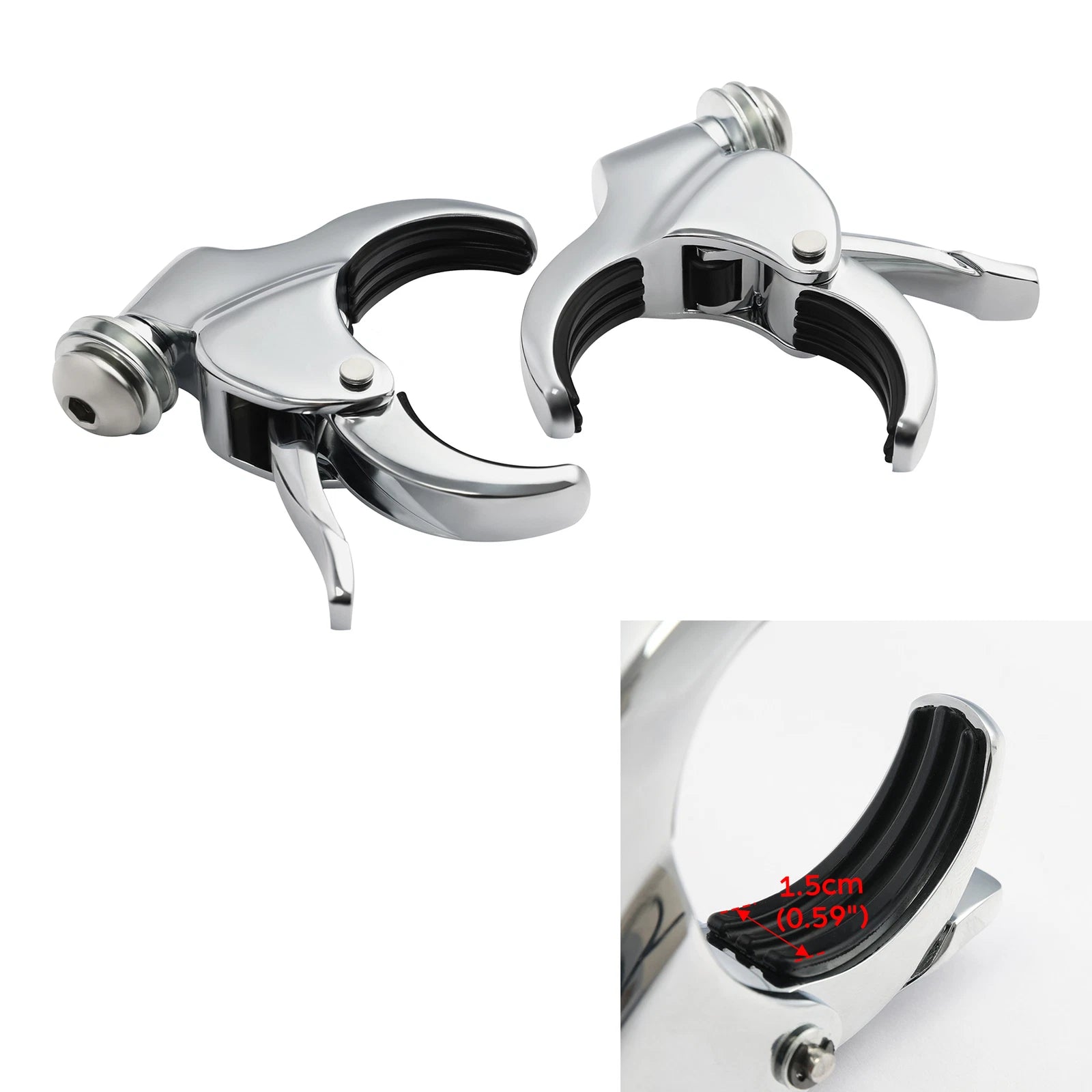 49mm Detachable Windshield Clamps for Harley Street Fat Bob Low Rider (2018–2023)