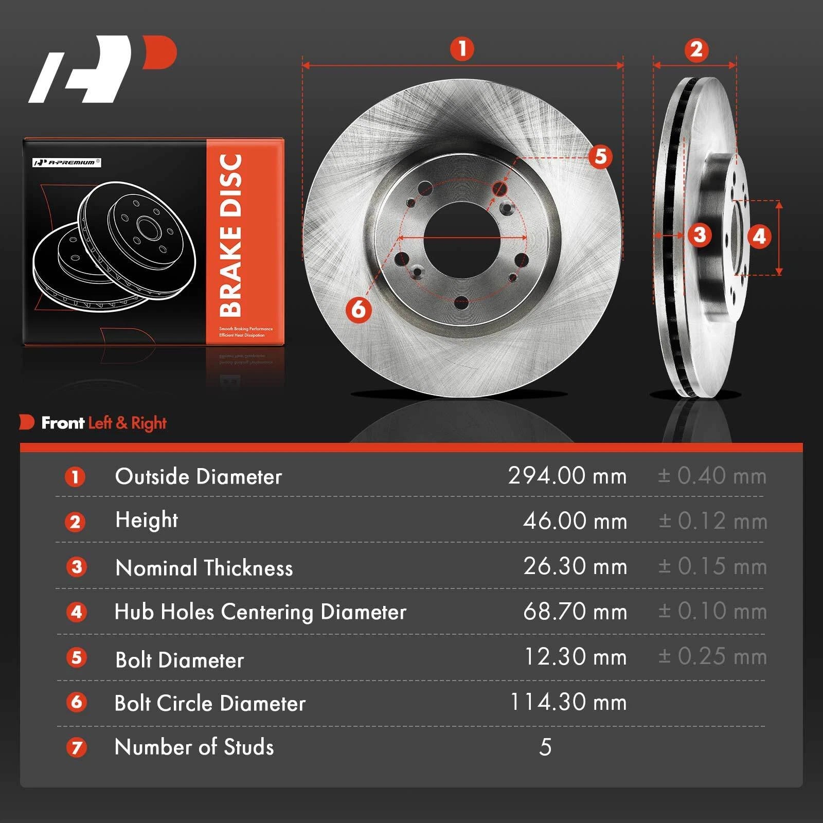 Front Disc Brake Rotors for Chrysler 200 (2011-2014)