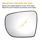 Left Side Heated White Mirror Glass for Hyundai IX35 (2010–2018)