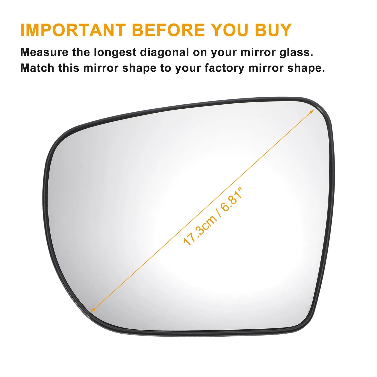 Left Side Heated White Mirror Glass for Hyundai IX35 (2010–2018)