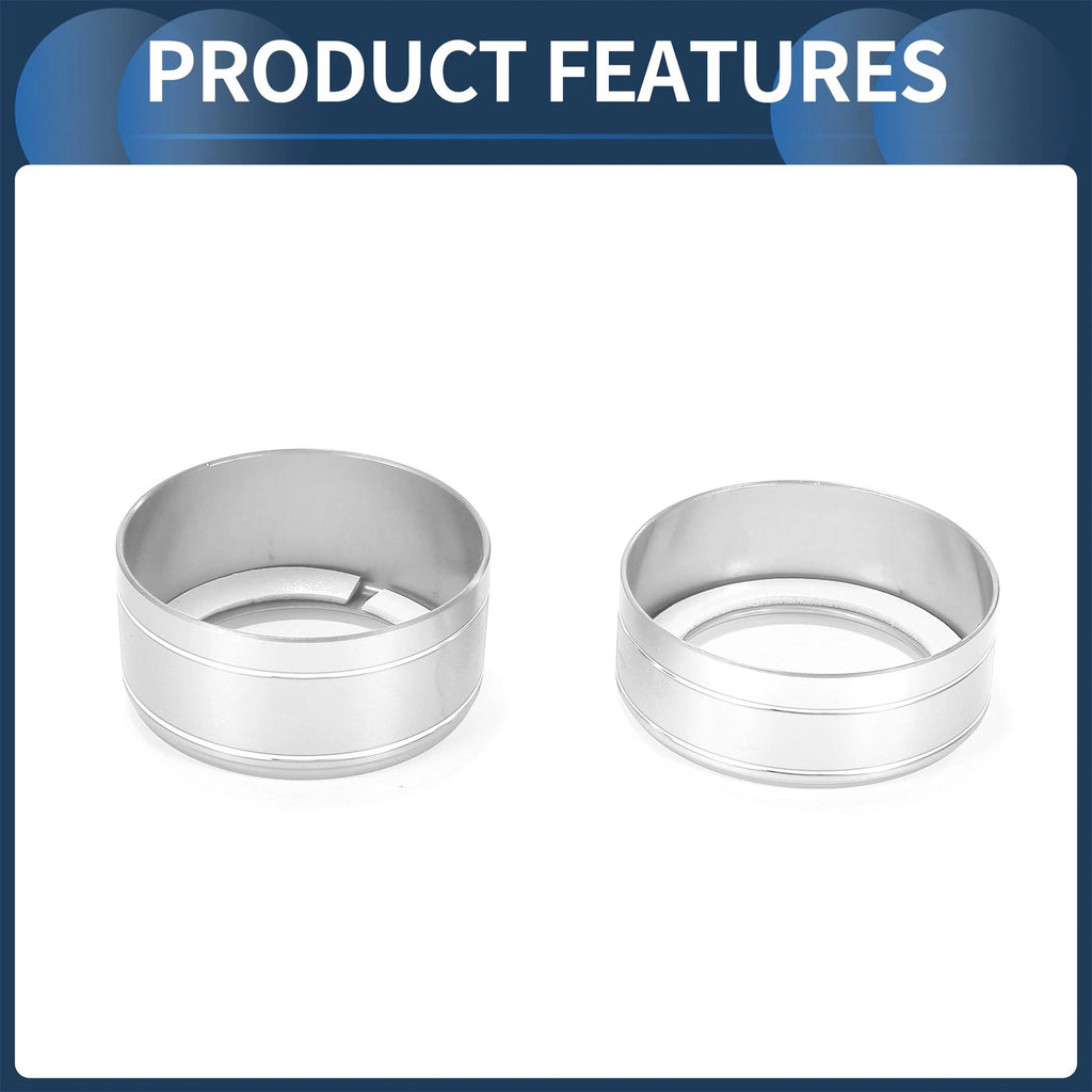 Set of 3 AC Media Switch Knob Cover Rings for Mazda 3 Touring (2017–2018) Silver Tone 641832040019