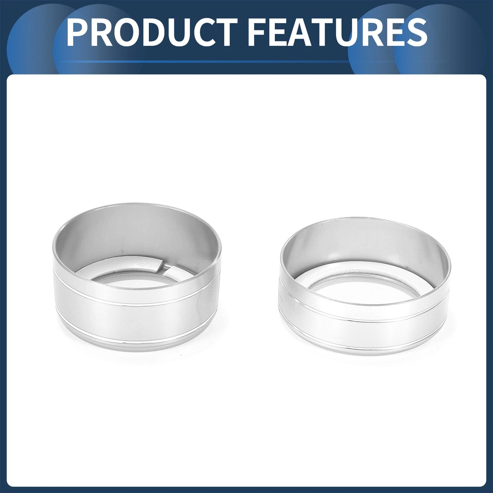 Set of 3 AC Media Switch Knob Cover Rings for Mazda 3 Touring (2017–2018) Silver Tone 641832040019