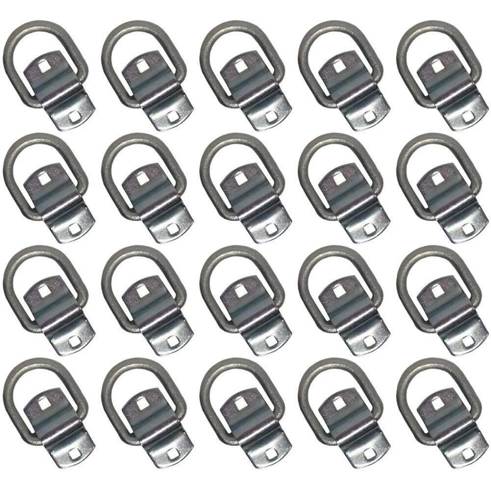 Set of 20 Bolt-on 1/2" D Rings for Flatbed Truck Trailer
