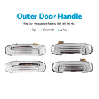 Set of 4 Chrome Outer Door Handles for Mitsubishi Pajero (1991–2000)
