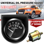 2'' 52mm LED Oil Pressure Gauge for Universal Applications (0~100 PSI)