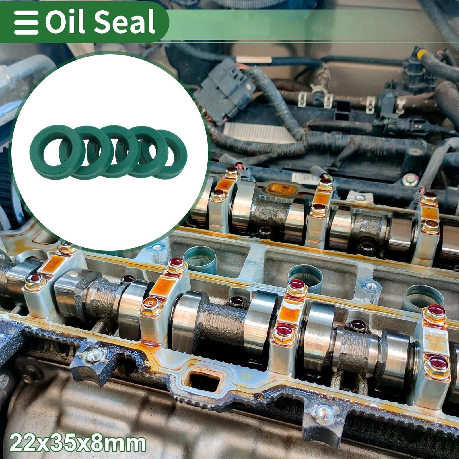 Set of 5 Oil Seal Rotary Shaft Seal 22x35x8mm for Various Models 