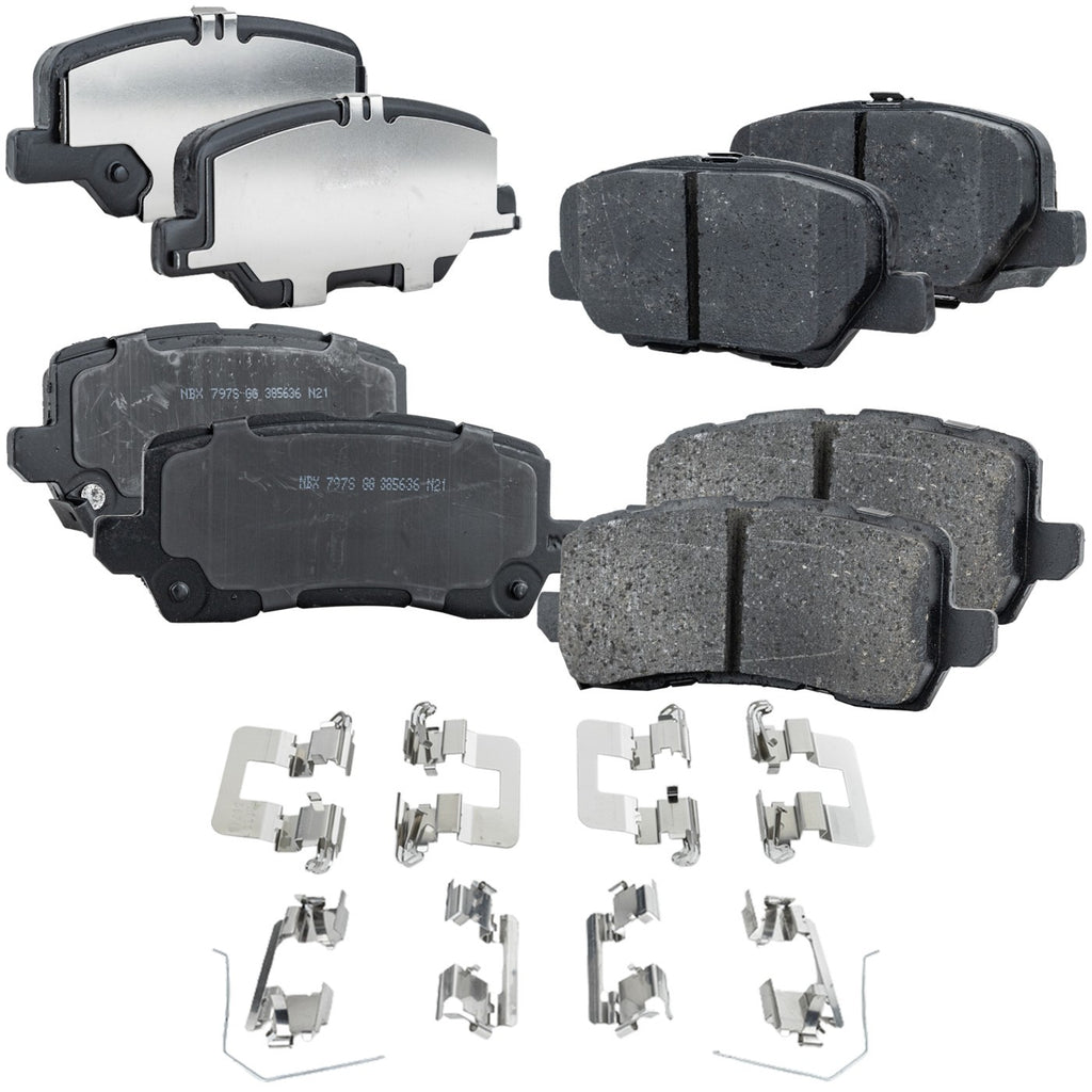 Set of 4 Ceramic Brake Pads for Acura RLX (2014–2020)