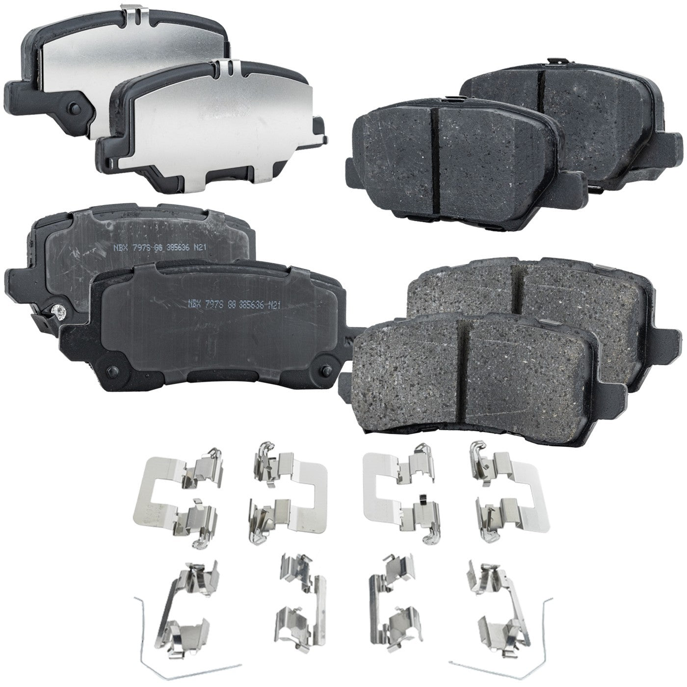 Set of 4 Ceramic Brake Pads for Acura RLX (2014–2020)