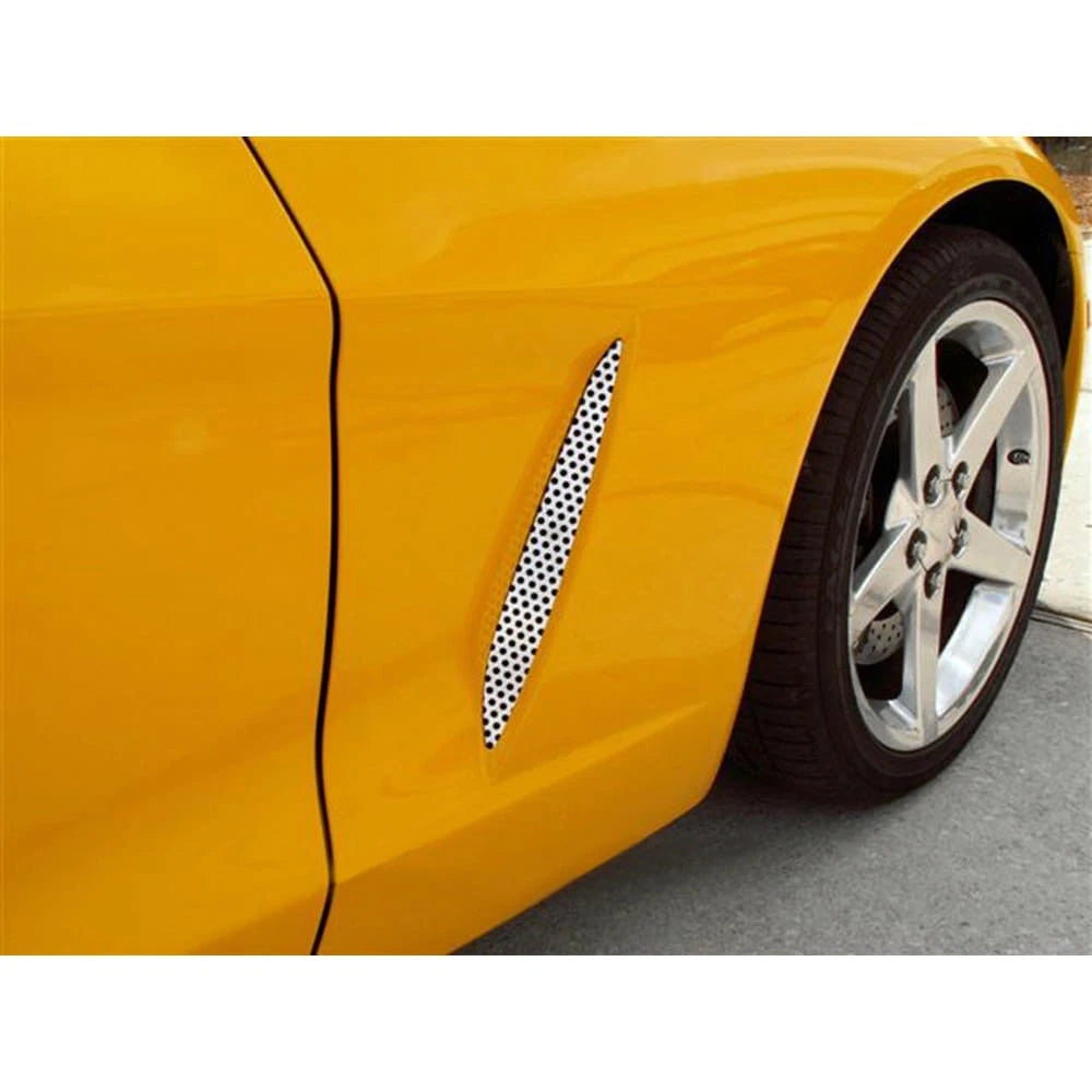 2pc Perforated Stainless Steel Vent Grilles for 2005-2013 Chevy Corvette C6