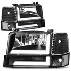 6Pcs Headlight & Bumper Lamp for Ford F150 F250 F350 (1992–1996) w/LED DRL