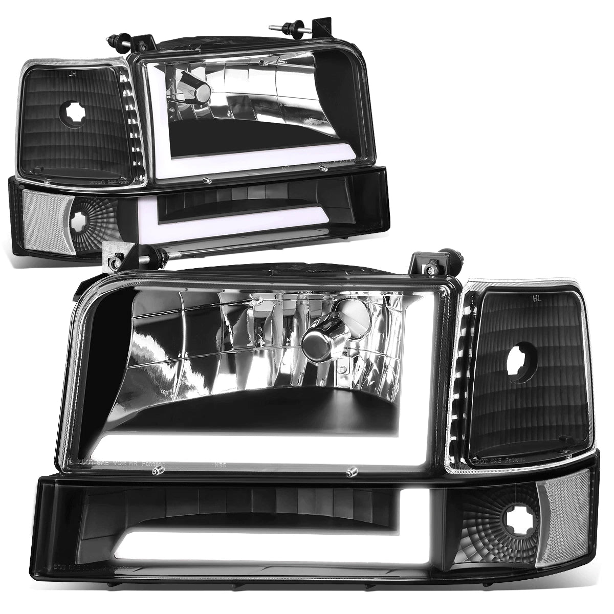 6Pcs Headlight & Bumper Lamp for Ford F150 F250 F350 (1992–1996) w/LED DRL